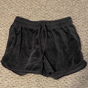 Gray Velvet Like Shorts with pockets! Size Juniors Large.